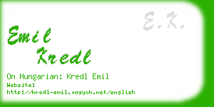 emil kredl business card